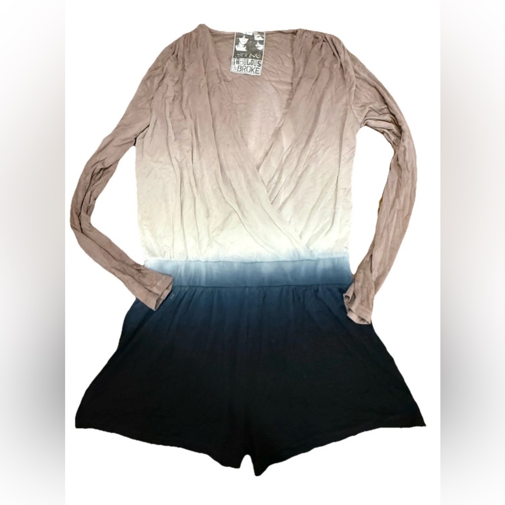 Young Fabulous & Broke HOWELL Ombre Long Sleeve Romper Size Large